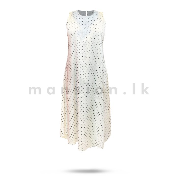 Dotted Sleeveless Midi Dress - Image 1