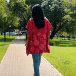 Ethnic Kaftan Top - Maroon - Image 2