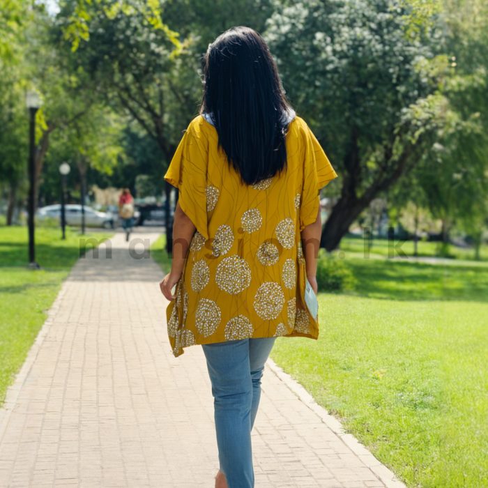 Ethnic Kaftan Top - Mustard - Image 2