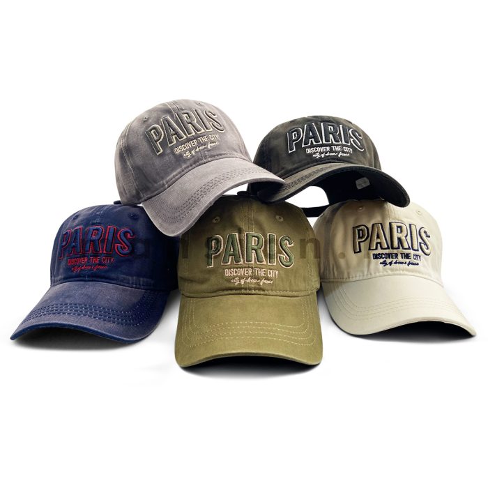 PARIS Emb Washed Cap - Image 1