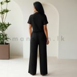 Crop top and Pant Suite - Black - Image 2