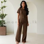 Crop top and Pant Suite - Coffee