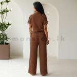 Crop top and Pant Suite - Brown - Image 2