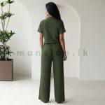 Crop top and Pant Suite - Khaki - Image 2