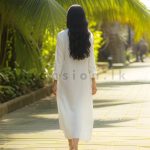 Plain Linen Shirt Dress - White - Image 2