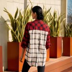 Two Tone Check Shirt - Red and White - Image 2