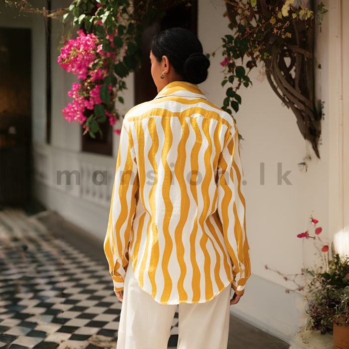 Wavy Printed Blouse - Yellow - Image 2