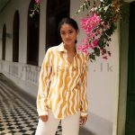 Wavy Printed Blouse - Yellow