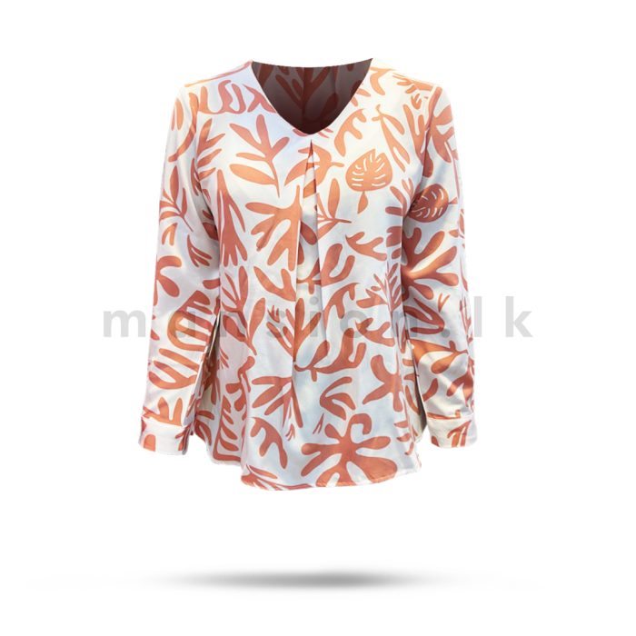 Printed Blouse - Salmon Pink - Image 1