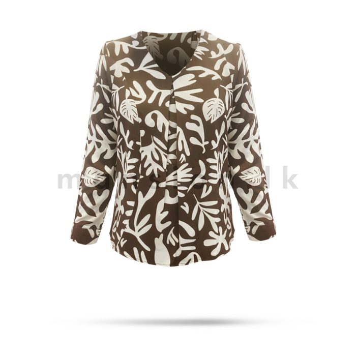 Printed Blouse - Brown - Image 1