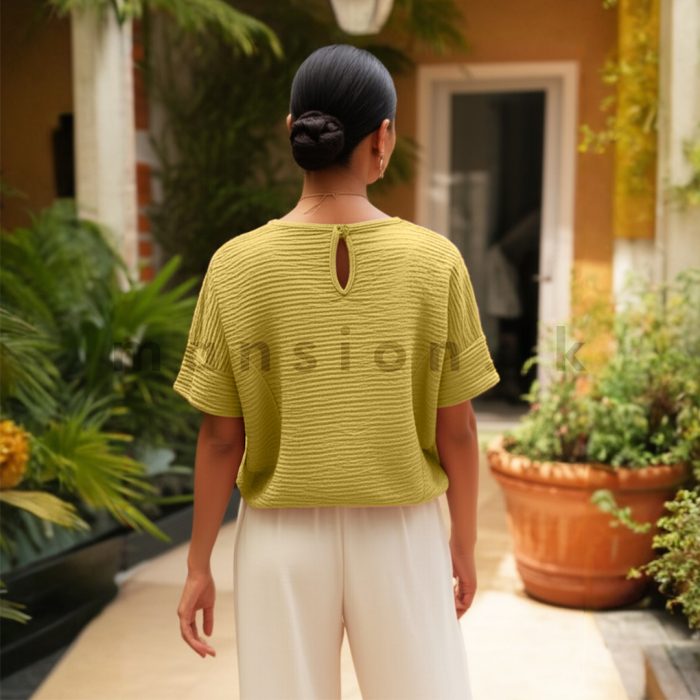 Gathered Waist Croptop - Yellow - Image 2