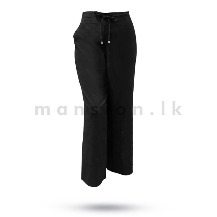 Wide-Leg Linen Pant - Black - Image 1