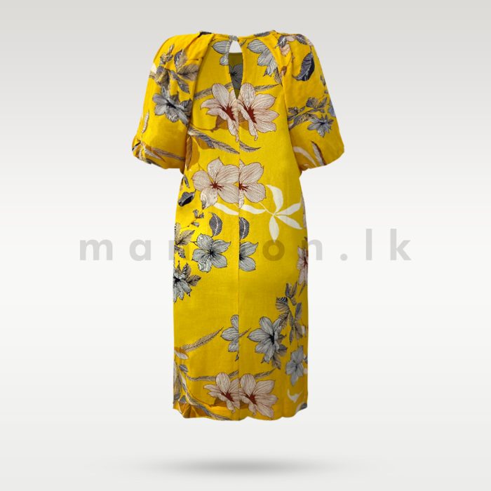 Vibrant Yellow Floral Dress - Image 2