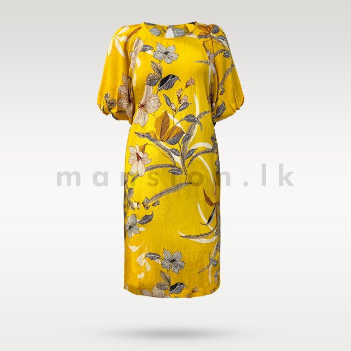 Vibrant Yellow Floral Dress - Image 1