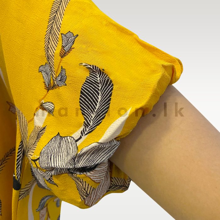 Vibrant Yellow Floral Dress - Image 3