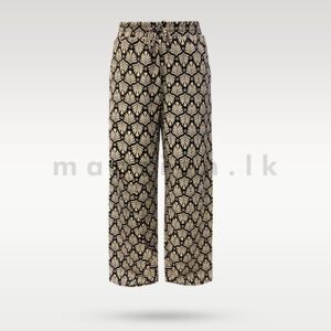 Block Print Wide-Leg Pants
