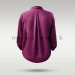Revere Collar Shirt Blouse - Purple - Image 2