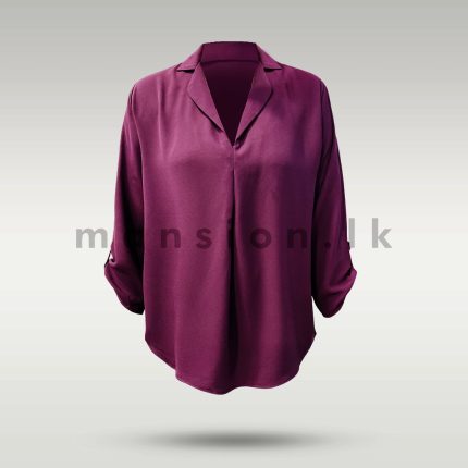 Revere Collar Shirt Blouse - Purple