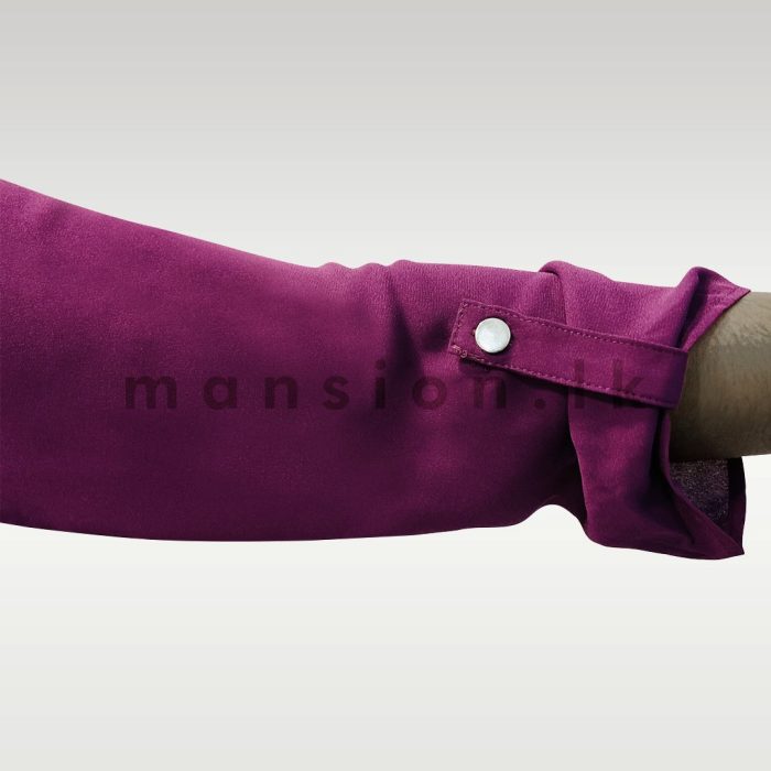 Revere Collar Shirt Blouse - Purple - Image 3