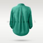 Revere Collar Shirt Blouse - Green - Image 2