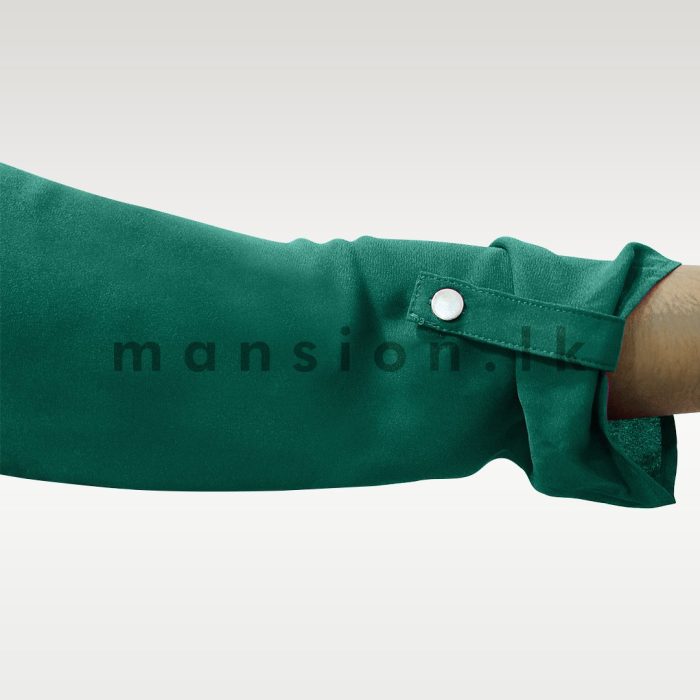 Revere Collar Shirt Blouse - Green - Image 3