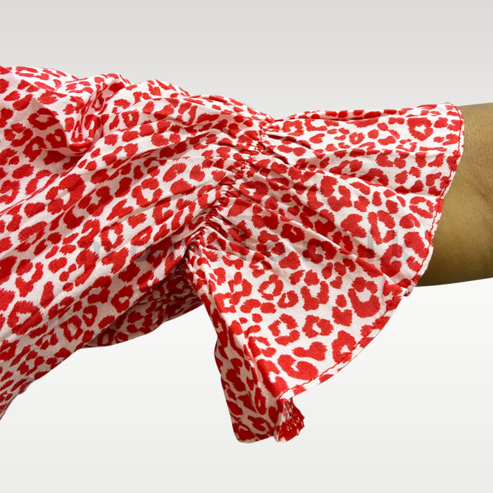 Puff Sleeve Blouse - Red Panther - Image 3