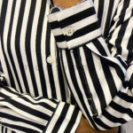 B&W Vertical Striped Button-Down Shirt - Image 3