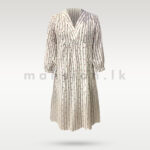 Babydoll Printed Midi Dress - White