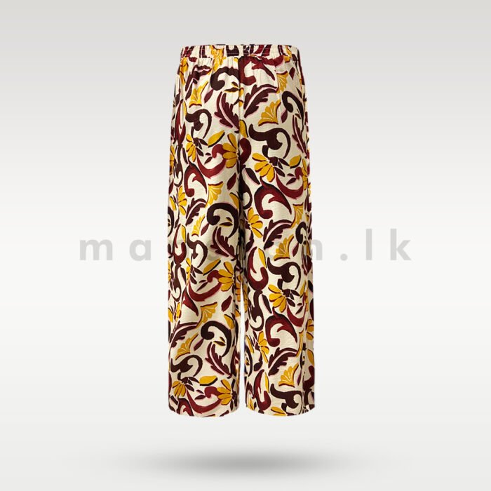 Tropical Breeze Wide-Leg Pants - Maroon - Image 2