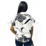 B&W Floral Oversized Blouse - Image 2