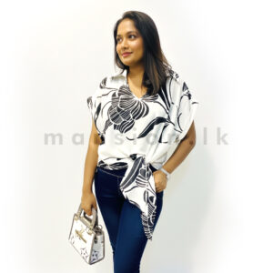 B&W Floral Oversized Blouse