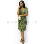 Golden Glimmer Layered Dress - Green