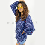 Cat Print Oversized Shirt