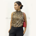Golden Leopard High-Neck Top