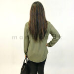 Long sleeves Shirt Blouse - Khaki - Image 2