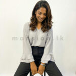 Ruffle detail Long sleeve Top - Ash