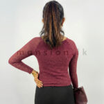 Lace Elegance Top - Maroon - Image 2