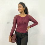 Lace Elegance Top - Maroon