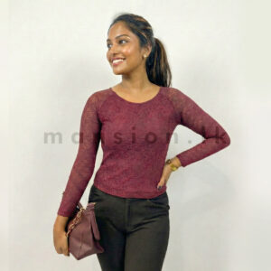 Lace Elegance Top - Maroon