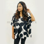 Bold Ptd Kaftan Top - Black