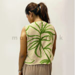 Floral Print Tie-Front Top - Green - Image 2