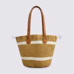 Coastal Straw Tote - Double Stripes - Image 6