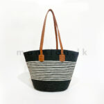 Coastal Thin Striped Straw Tote - Image 2