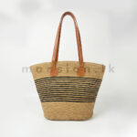 Coastal Thin Striped Straw Tote