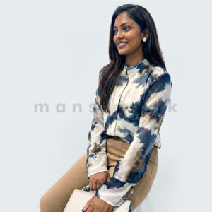 Smoky Marble Button-Down Top