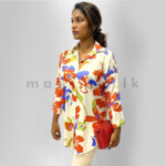 Oversize Floral Shirt Blouse - Red