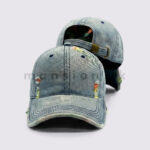 Vintage Wash Denim Distressed Cap - Image 4