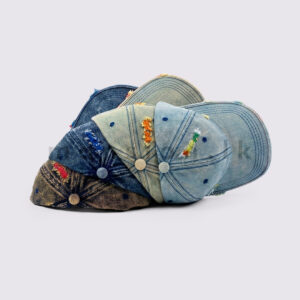 Vintage Wash Denim Distressed Cap