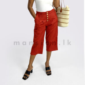 Linen Culottes Pant - Rust