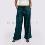 Wide-Leg Linen Pant - Forest Green